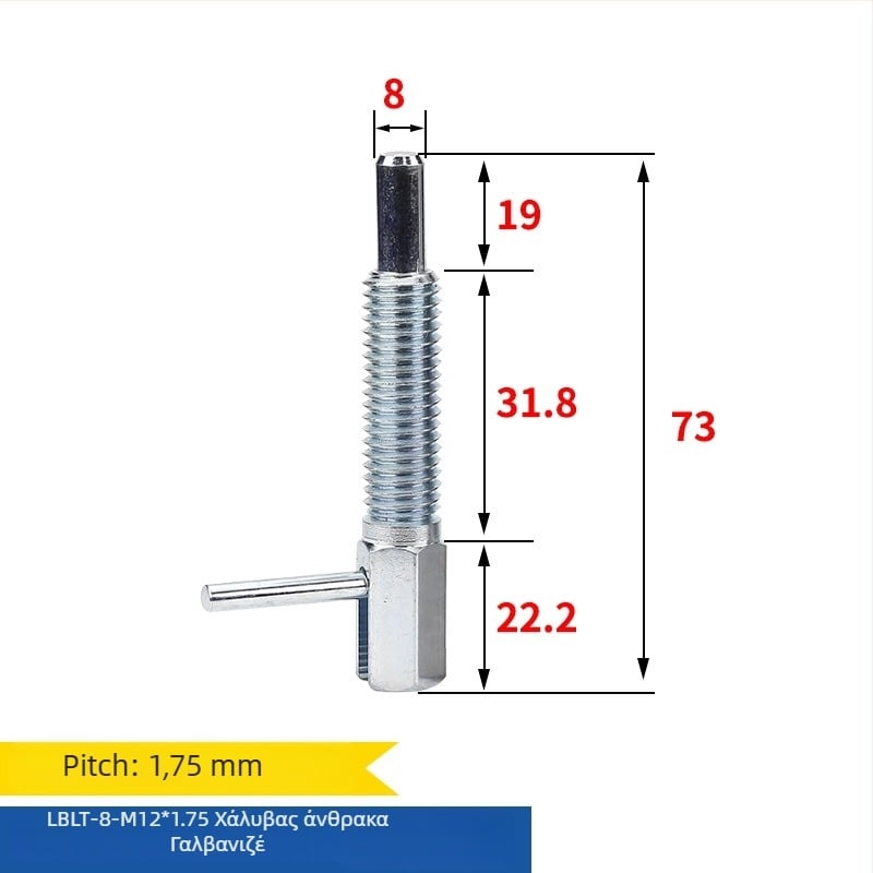 L-σχήματος knob plunger indexing pin, πρότυπο LBLT/LBLTS, γυαλισμένη επιφάνεια, Precision aiming