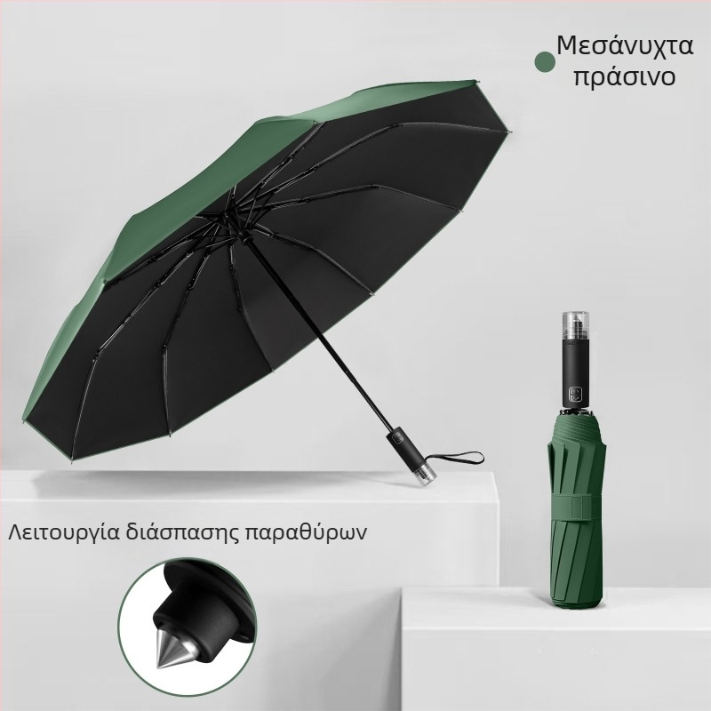Διαφημιστική ομπρέλα με σκελετό από ατσάλι 10 ακτίνων, αυτόματο άνοιγμα και κλείσιμο, ανθεκτική κάλυψη από ύφασμα, δυνατότητα εκτύπωσης λογοτύπου
