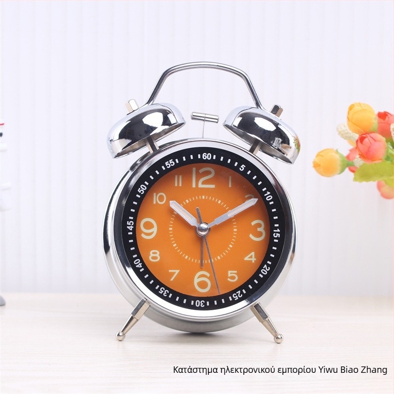 Ρολόι αφύπνισης με μεταλλικό περίβλημα και καντράν, LCD οθόνη και αναλογικά χέρια, κίνηση Aishida, τροφοδοτούμενο με μπαταρία, ομαλή κίνηση δευτερολέπτου