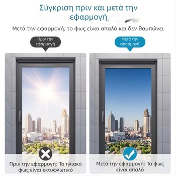 Φιλμ μόνωσης παραθύρων από γυαλί, παχύτερο φιλμ σκίασης για γραφείο και σαλόνι, προστασία από θερμότητα και ιδιωτικότητα