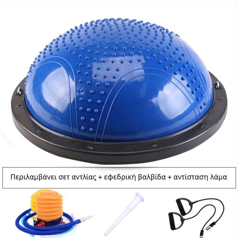 NAILI Wave Speed Ισορροπητική μπάλα γιόγκα με ημισφαίριο — PVC+ABS, φουσκωτή, 6 kg, για γυμναστική και πιλάτες