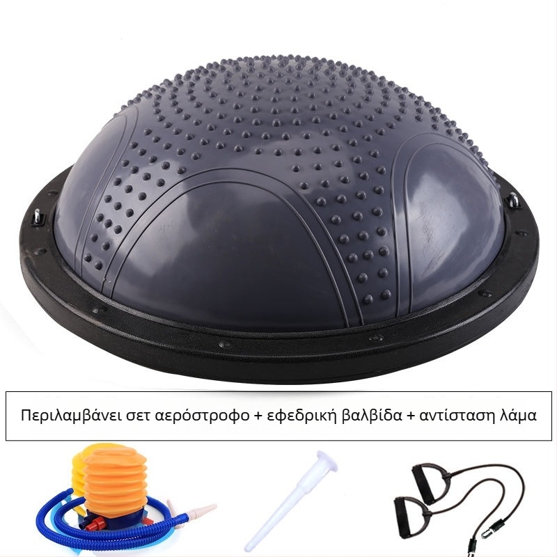 NAILI Wave Speed Ισορροπητική μπάλα γιόγκα με ημισφαίριο — PVC+ABS, φουσκωτή, 6 kg, για γυμναστική και πιλάτες