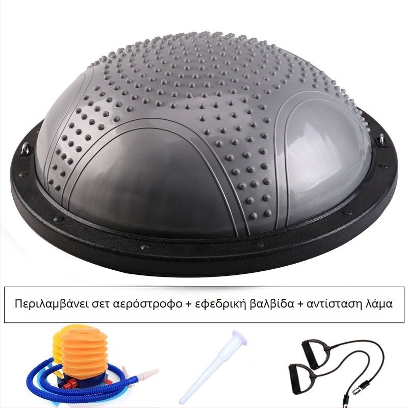 NAILI Wave Speed Ισορροπητική μπάλα γιόγκα με ημισφαίριο — PVC+ABS, φουσκωτή, 6 kg, για γυμναστική και πιλάτες