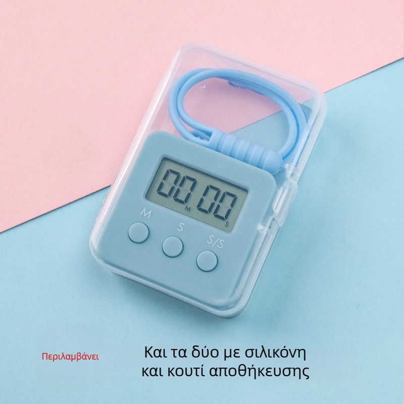 Ηλεκτρονικός χρονομετρητής με ξυπνητήρι - Ορθογώνιος, με μπαταρία, LED οθόνη, πλαστικό περίβλημα, κατάλληλος για μελέτη, γραφείο και κουζίνα