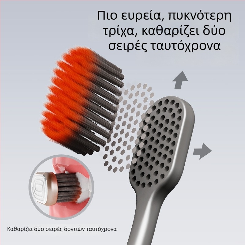 Χειροκίνητη οδοντόβουρτσα με μαλακές τρίχες, 4 τεμάχια, μοντέλο KR051, για ενήλικες, προστασία των ούλων