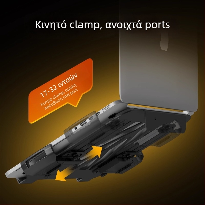 Βάση για λάπτοπ και οθόνη με διπλούς οθόνες και αιωρούμενο δίσκο — δύο σε ένα σύστημα ανύψωσης, κρύος κυλινδρικός χάλυβας, μοντέλο Tp0071