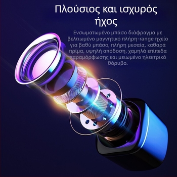 Ηχεία φορητού υπολογιστή USB BT55 με διπλούς οδηγούς, 130Hz-18kHz, SNR ≥80dB