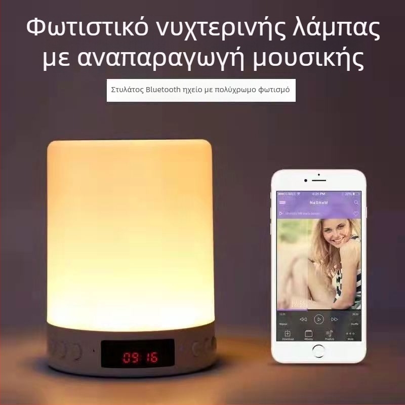 Ηχείος Bluetooth κομοδίνου με LED οθόνη και ξυπνητήρι, 5W ισχύς, Bluetooth 5.0, ενσωματωμένη μπαταρία 800–1000 mAh