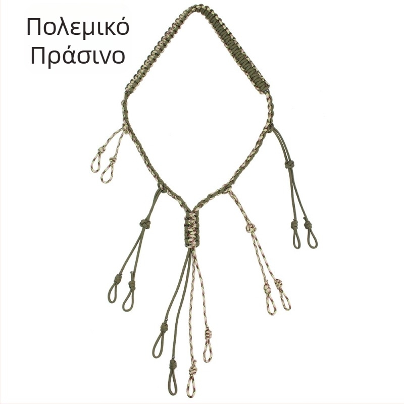 Weird Culture Κορδόνι σφυριχτρών, χειροποίητο πλεκτό κορδόνι ομπρέλας, 12 δαχτυλίδια, 128 g