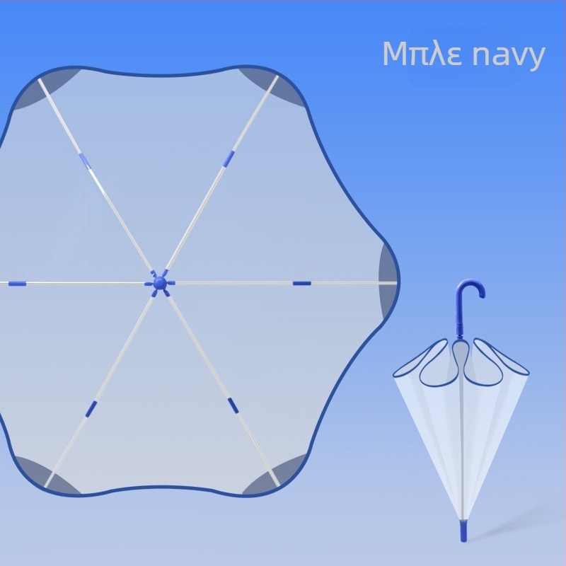 Παιδική διαφανής ομπρέλα σε στυλ καρτούν, με 6 ραβδές από ίνες, πλαστική λαβή, αυτόματο κλείσιμο, δυνατότητα λογότυπου