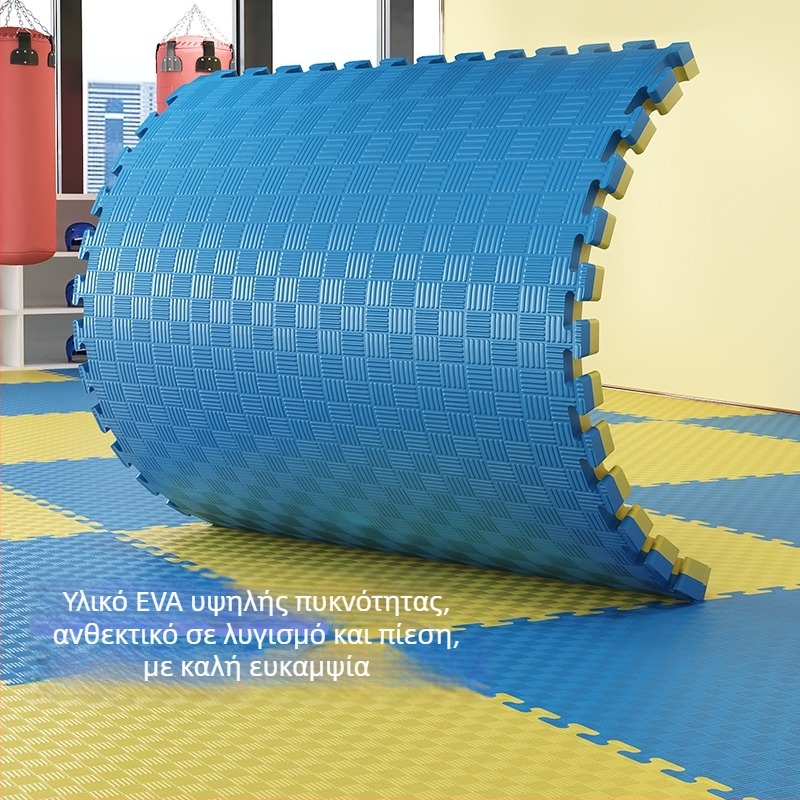 Ταεκβοντό πλακίδια δαπέδου για οικιακή γυμναστική – PE υλικό, αφρός κατασκευή, τετράγωνο σχήμα, τετράγωνο μοτίβο, στεγνός καθαρισμός