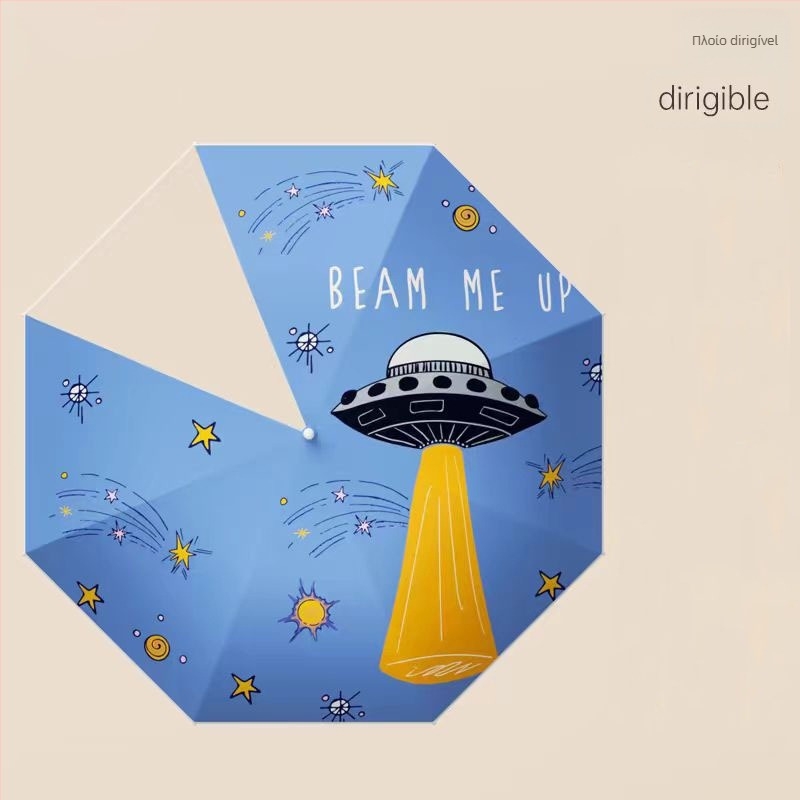 Παιδική ομπρέλα με 8-ραβδικό σκελετό από ίνες, αλουμινένιος σωλήνας, ξύλινη λαβή, χειροκίνητο άνοιγμα