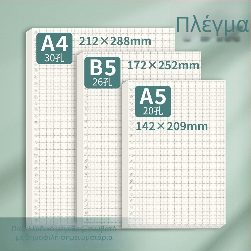 Χαρτί φυλλαρίων για ελεύθερο φάκελο, 60 φύλλα, διπλό offset χαρτί, συμβατό με οπές 8/20/26/30