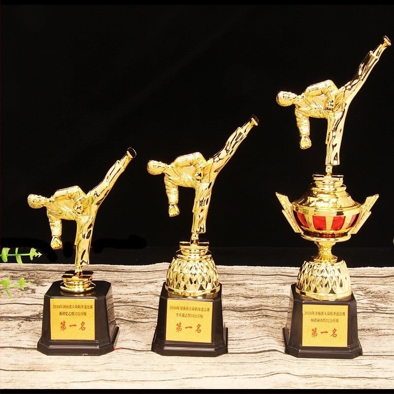 Πλαστικό τρόπαιο Taekwondo με δυνατότητα εξατομικευμένου λογότυπου, καθαρό βάρος 0,3 kg, για βραβεύσεις και διακοσμητικά αντικείμενα