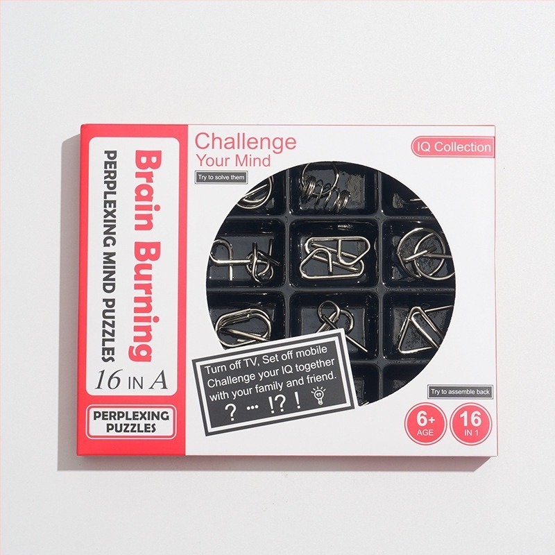 Μεταλλικό παζλ αποδέσμευσης - 50 τεμάχια, Luban Lock, παζλ με εννέα δαχτυλίδια, νοητικό παιχνίδι για ηλικίες 14+