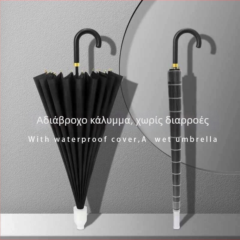 Ανδρική ομπρέλα γκολφ με 24 ράβδες, μακρύ χέρι, αυτόματη λειτουργία ανοίγματος, αδιάβροχο ύφασμα 190t, δυνατότητα εκτύπωσης λογότυπου