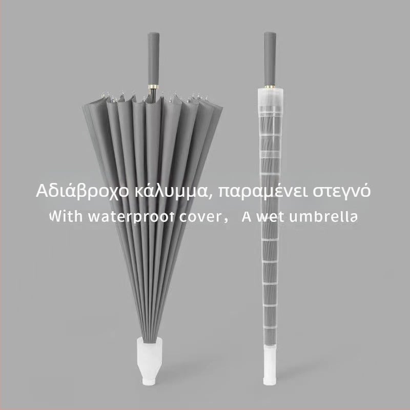 Ανδρική ομπρέλα γκολφ με 24 ράβδες, μακρύ χέρι, αυτόματη λειτουργία ανοίγματος, αδιάβροχο ύφασμα 190t, δυνατότητα εκτύπωσης λογότυπου