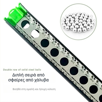 Τριτμητός ολισθητήρας για ντουλάπες και συρτάρια με αποσβεστήρα, αθόρυβη κίνηση; Υλικό: χάλυβας ψυχρής έλασης; Φινίρισμα: ηλεκτροφόρηση; Κατάλληλο για ντουλάπες, συρτάρια και βάσεις πληκτρολογίων