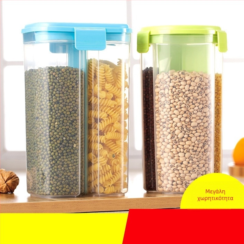 Πλαστικός κάδος αποθήκευσης δημητριακών, σφραγμένος κάδος αποξηραμένων τροφίμων, τετράγωνου σχήματος, χωρητικότητα 2,1–3 L, μονής στρώσης, δυνατότητα προσαρμοσμένης επεξεργασίας