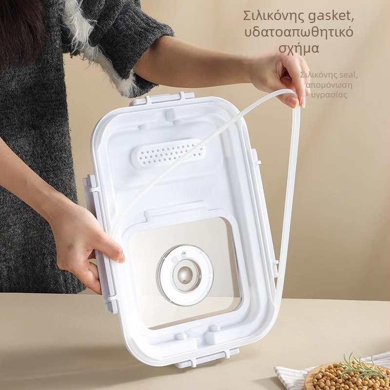 Κουτί αποθήκευσης ρυζιού — φιλικό προς τα τρόφιμα αντιβακτηριακή ανοξείδωτη ατσάλι, σφραγισμένο, αντοχή στην υγρασία και στα έντομα, 9–10 L, μοντέρνος μινιμαλιστικός σχεδιασμός