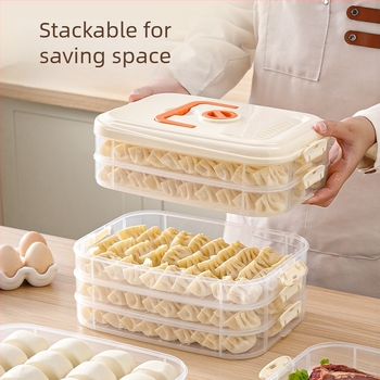 Πλαστικό κουτί αποθήκευσης dumplings, απλός σχεδιασμός, χωρίς μάρκα