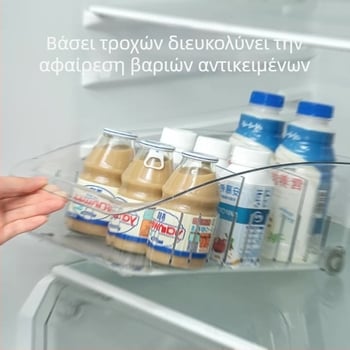 Διαφανής οργανωτής ψυγείου με διαχωριστικό για φρούτα και λαχανικά, PET υλικό