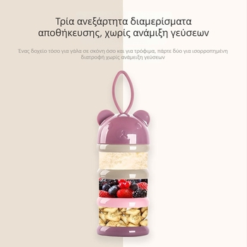 Τριών επιπέδων Κουτί Γάλακτος σε σκόνη για Μωρά, Φορητός Αεροστεγής Οργανωτής Τροφίμων με Διαχωρισμένα Διαμερίσματα για Νεογνά