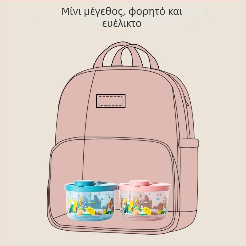 ALGO περιστρεφόμενη θήκη για βρεφική φόρμουλα, φορητή με τρία διαμερίσματα για αποθήκευση γάλακτος σε σκόνη