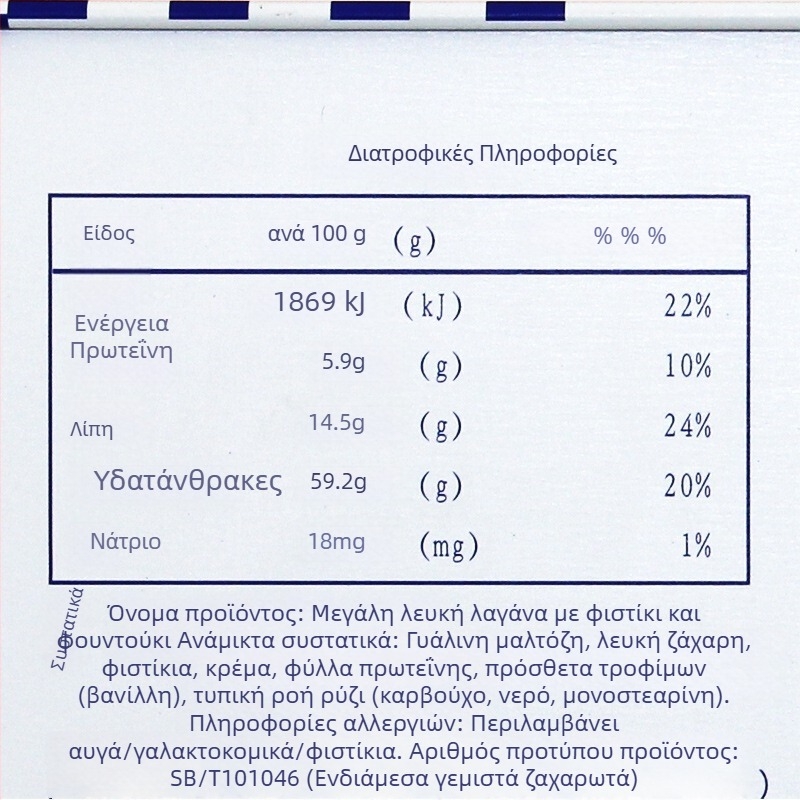 White Rabbit νουγά φιστικιών σε μεταλλικό κουτί δώρου · υλικά: ζάχαρη, γάλα σε σκόνη · διάρκεια ζωής: 540 ημέρες