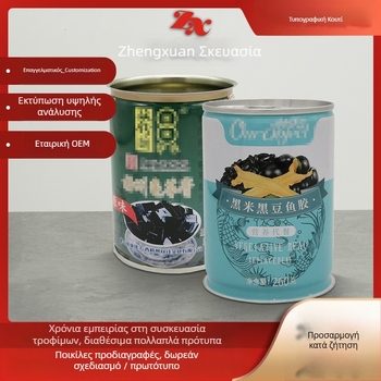 Κυκλική κονσέρβα τροφίμων από tinplate με offset εκτύπωση, χωρητικότητα 500, κατάλληλη για τρόφιμα