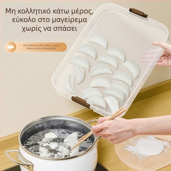 Κουτί αποθήκευσης dumplings, πλαστικό κατάλληλο για τρόφιμα, απλός σχεδιασμός, χωρίς εμπορική μάρκα, κατάλληλο για κατάψυξη