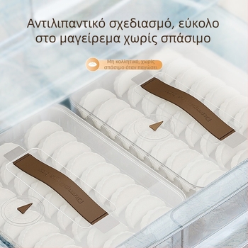 Κουτί αποθήκευσης dumplings, πλαστικό κατάλληλο για τρόφιμα, απλός σχεδιασμός, χωρίς εμπορική μάρκα, κατάλληλο για κατάψυξη