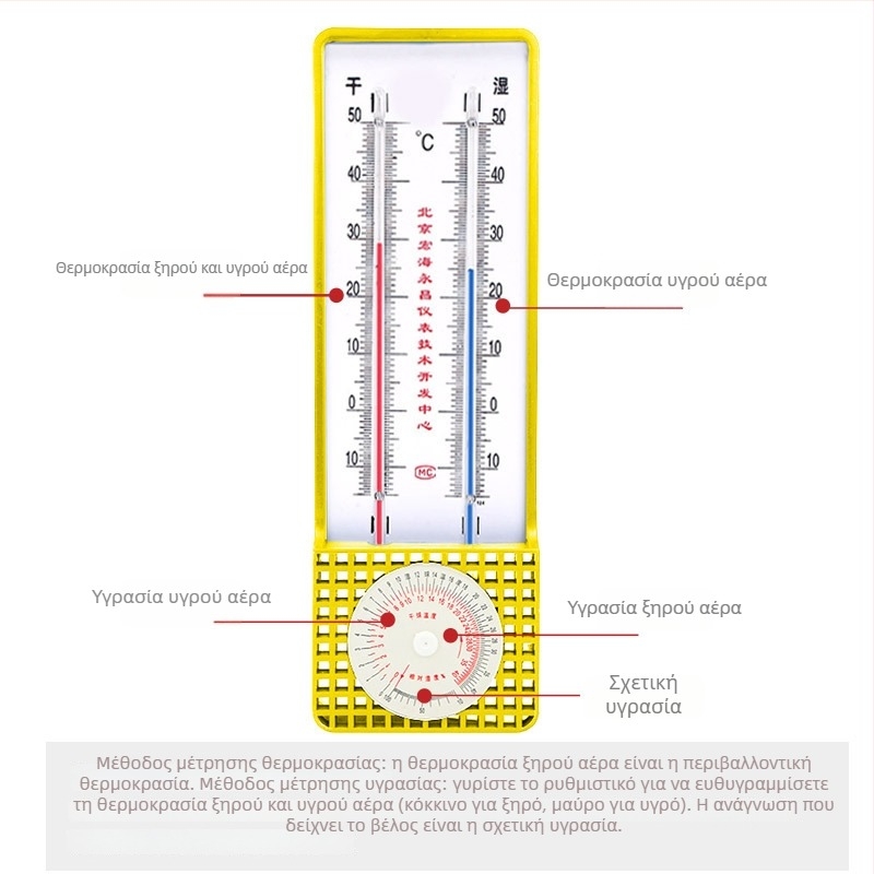 Εσωτερικό Θερμοϋγρομετρητής Οικιακής Χρήσης — Υψηλή Ακρίβεια; Κατάλληλο για Καλλιέργειες σε Θερμοκήπιο και Παιδικό Δωμάτιο; Ψυχρό-Υγρασιομετρ