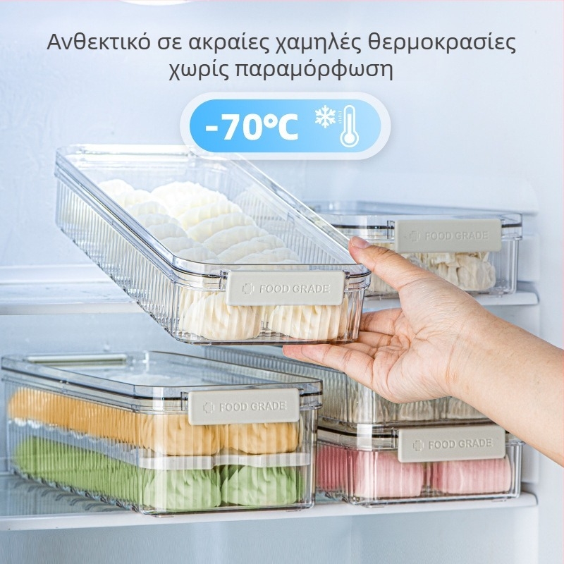 Κουτί για ντιμπούλινγκ από πλαστικό τροφίμων, αεροστεγές για κατάψυξη, διατηρεί τη φρεσκάδα ντιμπούλινγκ και wontons στην οικιακή κουζίνα