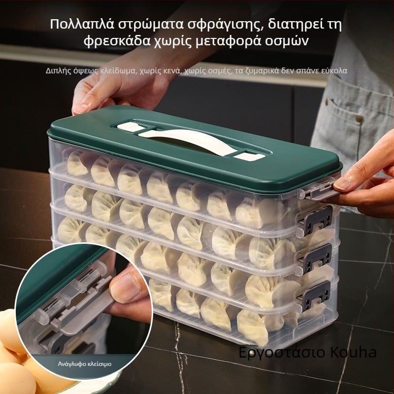 Πλαστικό κουτί κατάψυξης τροφίμων για ντιμούλινγκ και λαχανικά — δίσκος κατάψυξης, στυλ καρτούν