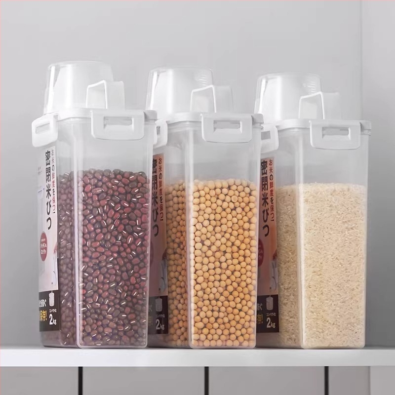 Πλαστικά τετράγωνα δοχεία αποθήκευσης, ανθεκτικά στα έντομα και στην υγρασία, χωρητικότητας 1–2 L, σετ 72 τεμάχια για δημητριακά, ρύζι, αλεύρι και αποξηραμένα φρούτα