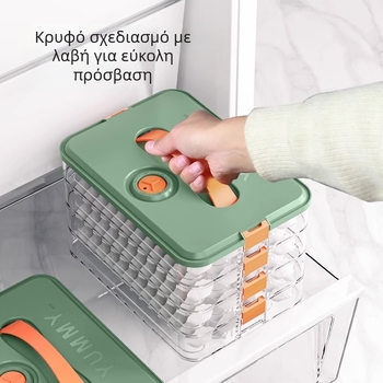 Dumpling Storage Box Yyx-x, πλαστικό, απλός σχεδιασμός, σφραγμένο για κατάψυξη, πολυεπίπεδη οικιακή αποθήκευση κουζίνας