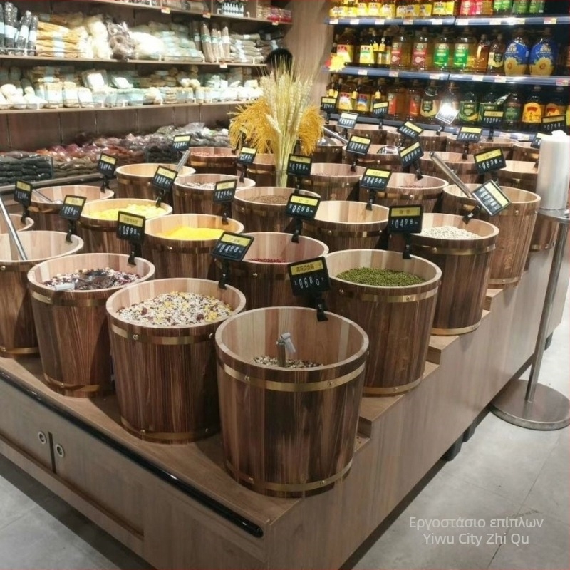 Κουβάς ρυζιού από μέταλλο, ανθεκτικός σε υγρασία, κινεζικού στυλ