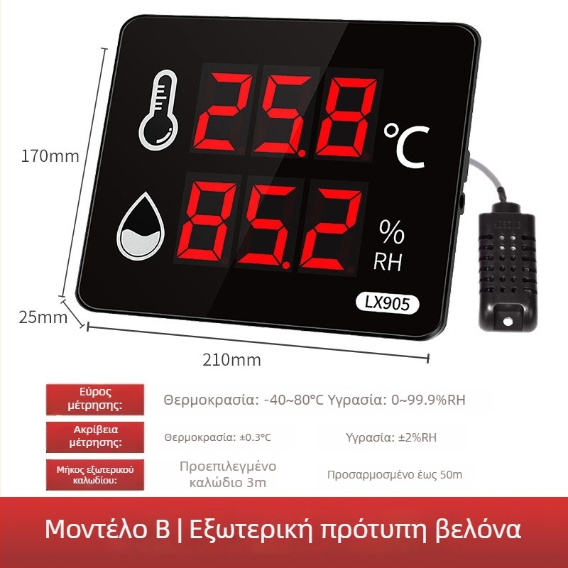 Βιομηχανικού επιπέδου υψηλής ακρίβειας καταγραφέας θερμοκρασίας και υγρασίας για εσωτερική χρήση σε εργοστάσιο; παροχή ρεύματος από πρίζα; συμβατός με ιδιωτική ετικέτα