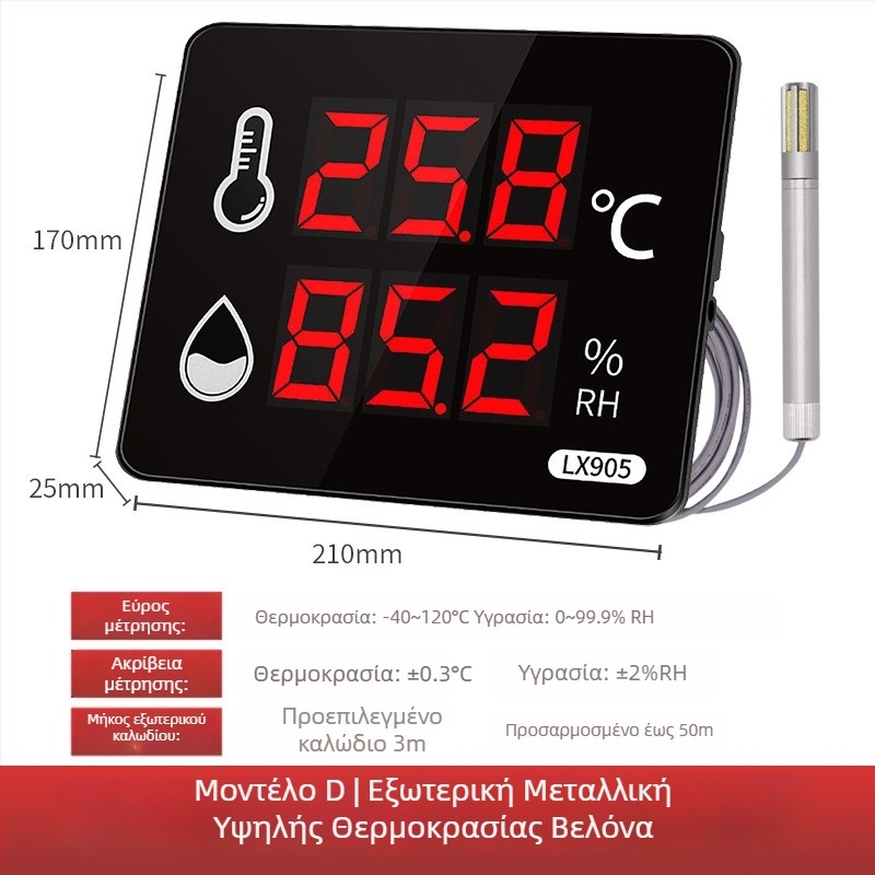 Βιομηχανικού επιπέδου υψηλής ακρίβειας καταγραφέας θερμοκρασίας και υγρασίας για εσωτερική χρήση σε εργοστάσιο; παροχή ρεύματος από πρίζα; συμβατός με ιδιωτική ετικέτα