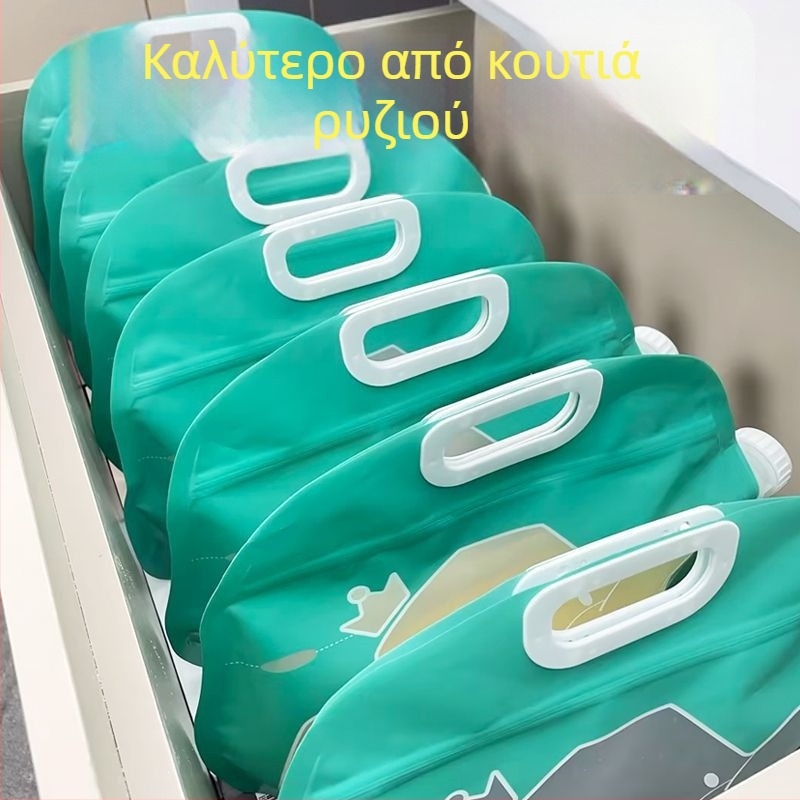 Δοχείο αποθήκευσης ρυζιού, προστασία κατά εντόμων, σφραγιζόμενο, με μερίδες, PE υλικό, φορητός επιτραπέζιος σχεδιασμός