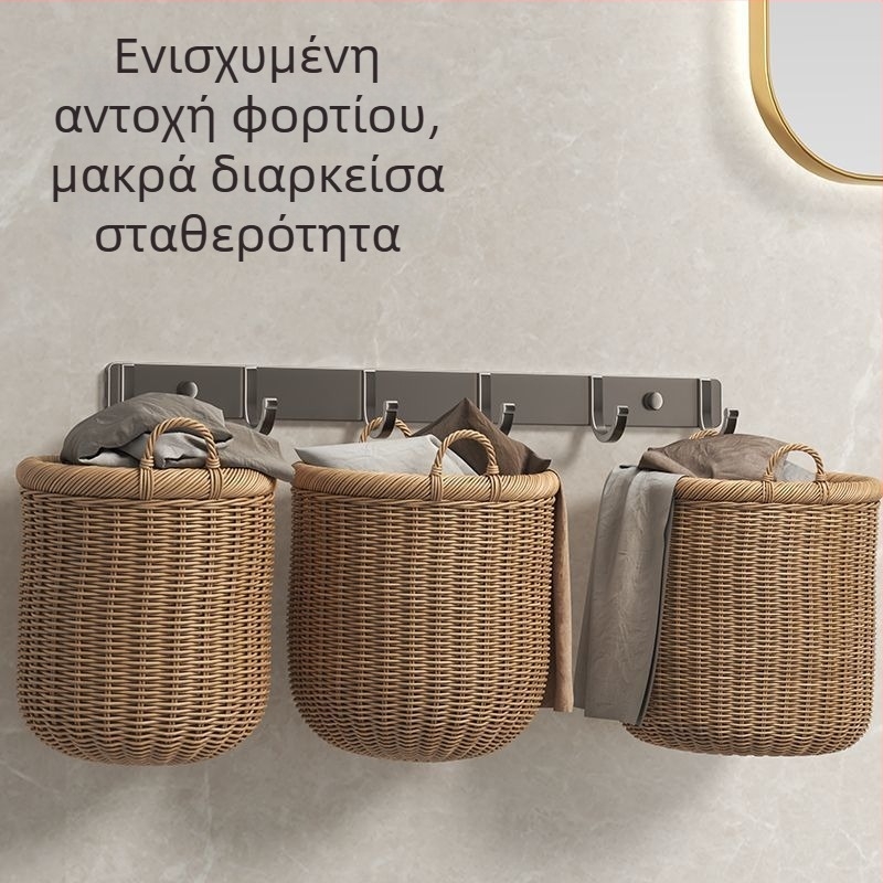 Άγκιστρο τοίχου από Space αλουμίνιο με κόλλα, 3–8 γάντζοι, φορτίο έως 10 kg