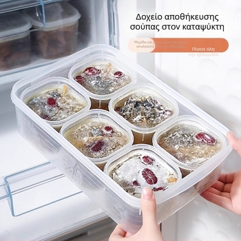 Κουτί μερίδων σούπας για κατάψυξη - Πλαστικό τροφίμου, ζωμός από κόκαλα και κοτόσουπα, οργάνωση αποθήκευσης κατάψυξης