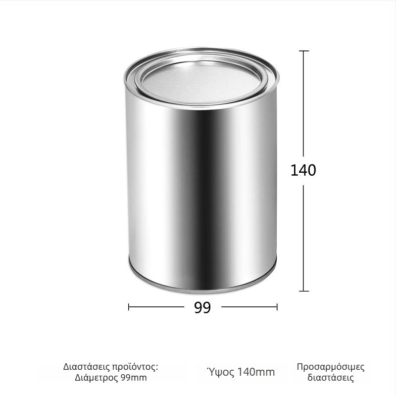 Κυκλικό μεταλλικό δοχείο φαγητού από tinplate με UV εκτύπωση, χωρητικότητα 10000, λογότυπο εκτυπωμένο