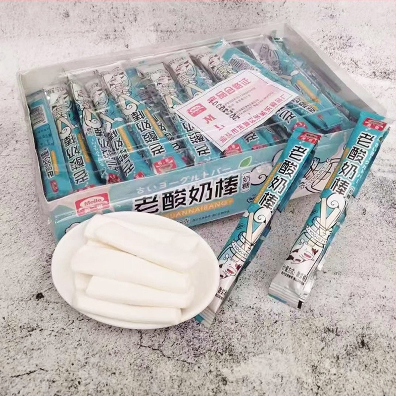 Μαστίχα γάλακτος με γιαούρτι σε μπαστουνάκια | γεύση μέντας | καθαρό βάρος 258 g | περίπου 60 τεμάχια ανά κουτί | μαλακές και ελαστικές