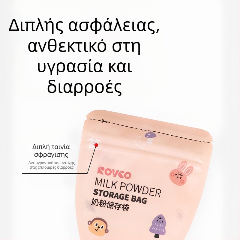 Μίας χρήσης σακούλες αποθήκευσης μητρικού γάλακτος, φορητές και σφραγισμένες για χρήση εν κινήσεως; χωρητικότητα 60 g, υλικό PET/PE με μελάνι εκτύπωσης; συσκευασία 30 τεμαχίων