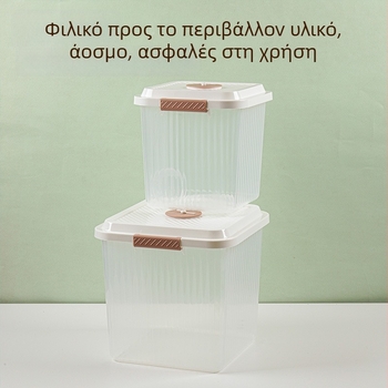 Κοντέινερ αποθήκευσης ρυζιού με ρόδες, πλαστικό τροφίμων PP, σφραγισμένο και αδιάβροχο, εντομοαπωθητικό, διαφανές σχέδιο, χωρητικότητα 10 L ή περισσότερο