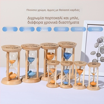 Φωτεινή κλεψύδρα για παιδιά, ανθεκτική στις πτώσεις, φυσητό μποροσιλικό γυαλί, 3/5/10/30 λεπτά, διακοσμητικό με ρευστό άμμο