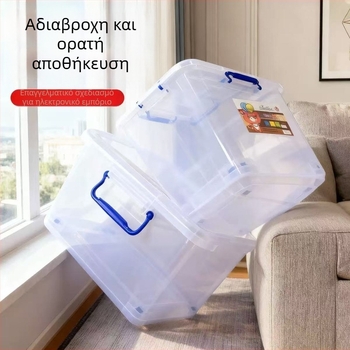 Διαφανής PE κάδος αποθήκευσης με καπάκι και ρόδες, τοίχος 3–4 mm, κατασκευή με έγχυση