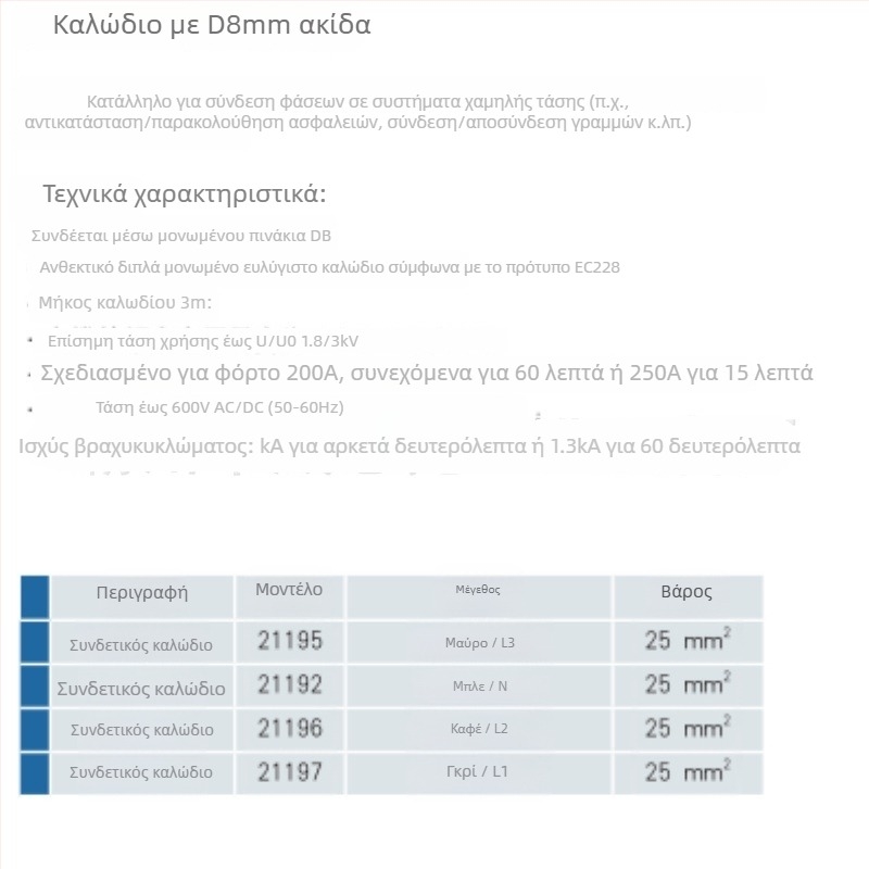 Weienke Δ8mm Μονωμένος Πείρος Καλωδίου, Power Construction – Λειτουργία υπό τάση, Αρ. 4018